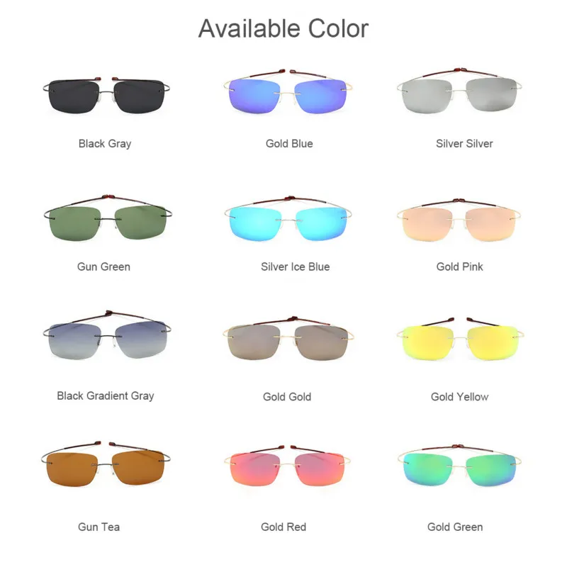 Vintage Titanium Rimless Sunglasses Men Polarized Ultralight Driving Sun Glasses Screwless Fashion Driver Shades Women PM0212
Vintage Titanium Rimless Sunglasses Men Polarized Ultralight Driving Sun Glasses Screwless Fashion Driver Shades Women PM0212