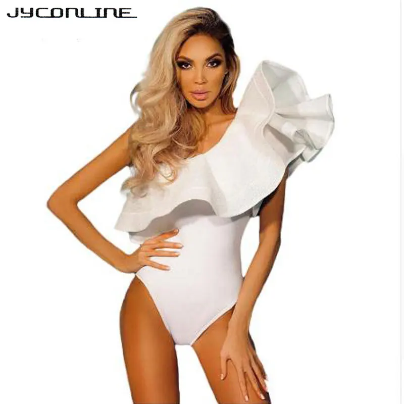 JYConline Ruffles Women Bodysuit Sexy Jumpsuit Black White Body Top One shoulder Bodycon Jumpsuit Sexy Rompers Combinaison Femme
JYConline Ruffles Women Bodysuit Sexy Jumpsuit Black White Body Top One shoulder Bodycon Jumpsuit Sexy Rompers Combinaison Femme
