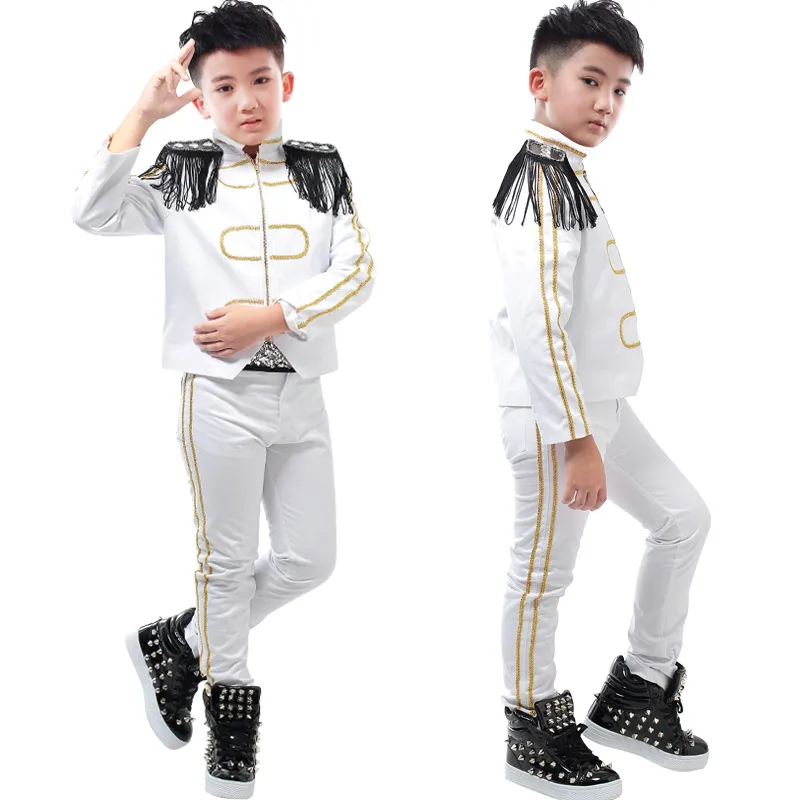 Jazz Costumes Boys White Tops Pants Children'S Band Clothing Drum Team Kids Performance Hip Hop Dancing Stage Show Wear DNV10054
Jazz Costumes Boys White Tops Pants Children'S Band Clothing Drum Team Kids Performance Hip Hop Dancing Stage Show Wear DNV10054