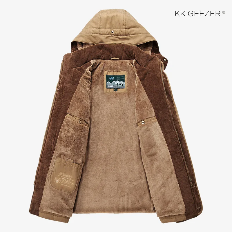 Зимняя куртка Мужская 5XL 6XL Большой размер 2019 Теплая парка Бренды Худ Хлопок