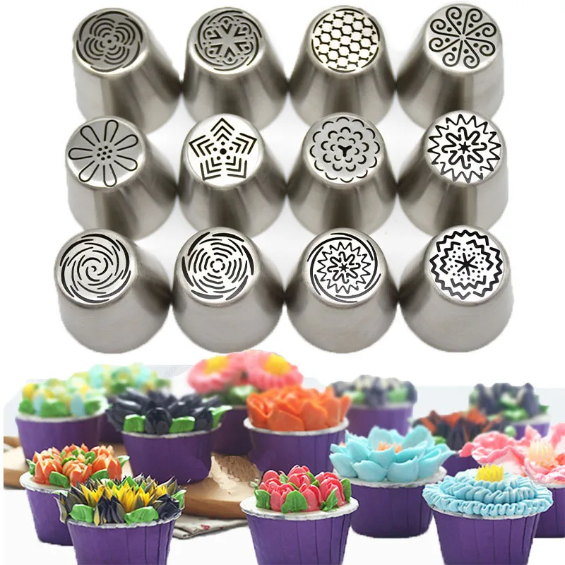 12 Pcs/Set DIY New Russian Piping Nozzles Tips Sets Cake Decorating Tools Mouth Stainless Steel Baking Pastry Cake Flower Nozzle
12 Pcs/Set DIY New Russian Piping Nozzles Tips Sets Cake Decorating Tools Mouth Stainless Steel Baking Pastry Cake Flower Nozzle