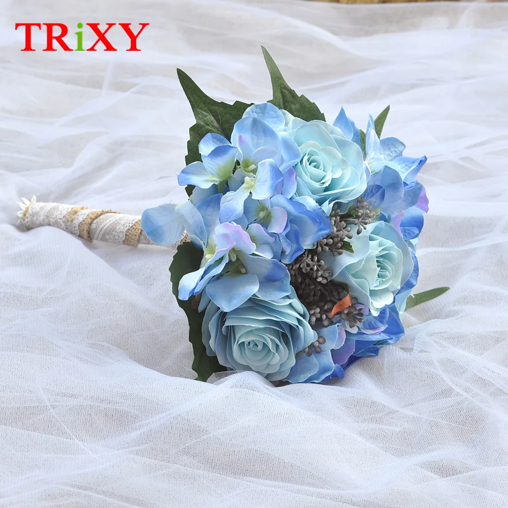 TRiXY A16 цветы свадебные аксессуары букет невесты романтический свадебный голубая