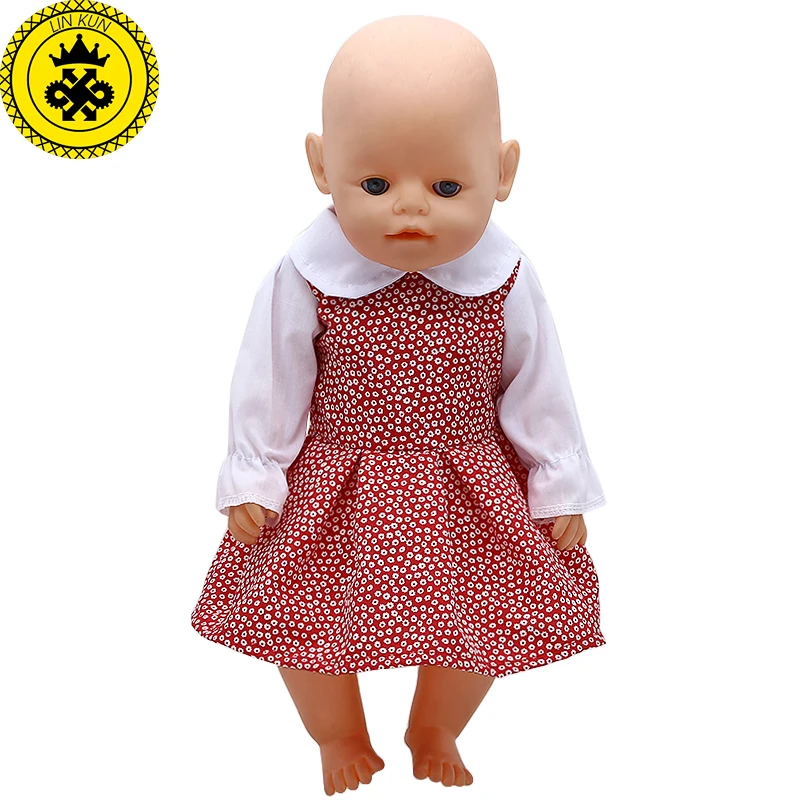 Baby Doll Clothes White Long-sleeved Red Wave Point Dress Fit 43cm Baby Doll Accessories 590
Baby Doll Clothes White Long-sleeved Red Wave Point Dress Fit 43cm Baby Doll Accessories 590