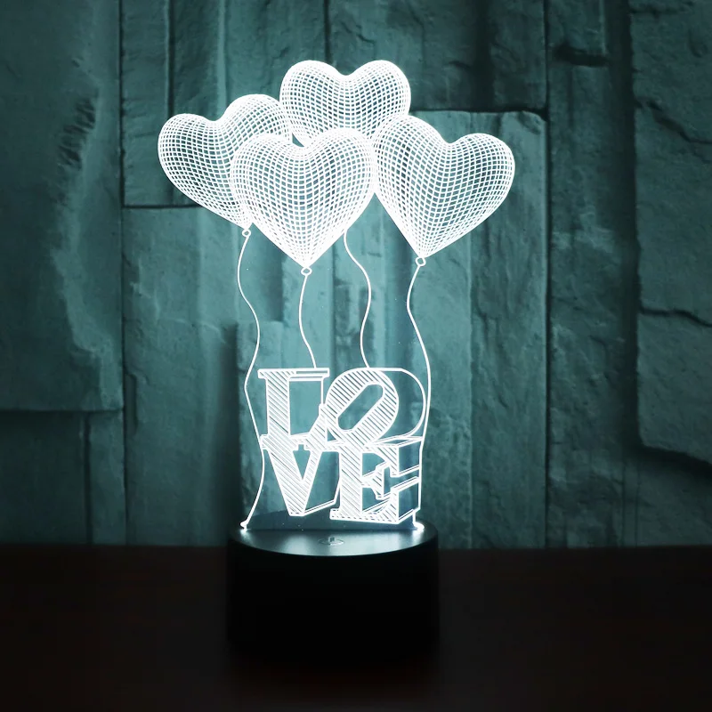 3D LED Night Lights Love Balloon with 7 Colors Light for Home Decoration Lamp Amazing Visualization Optical Illusion Awesome
3D LED Night Lights Love Balloon with 7 Colors Light for Home Decoration Lamp Amazing Visualization Optical Illusion Awesome