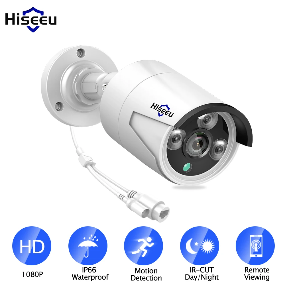 H.265 2MP Bullet POE IP камера CCTV ONVIF 2 0 для NVR Водонепроницаемая наружная 1080P Hiseeu|Камеры