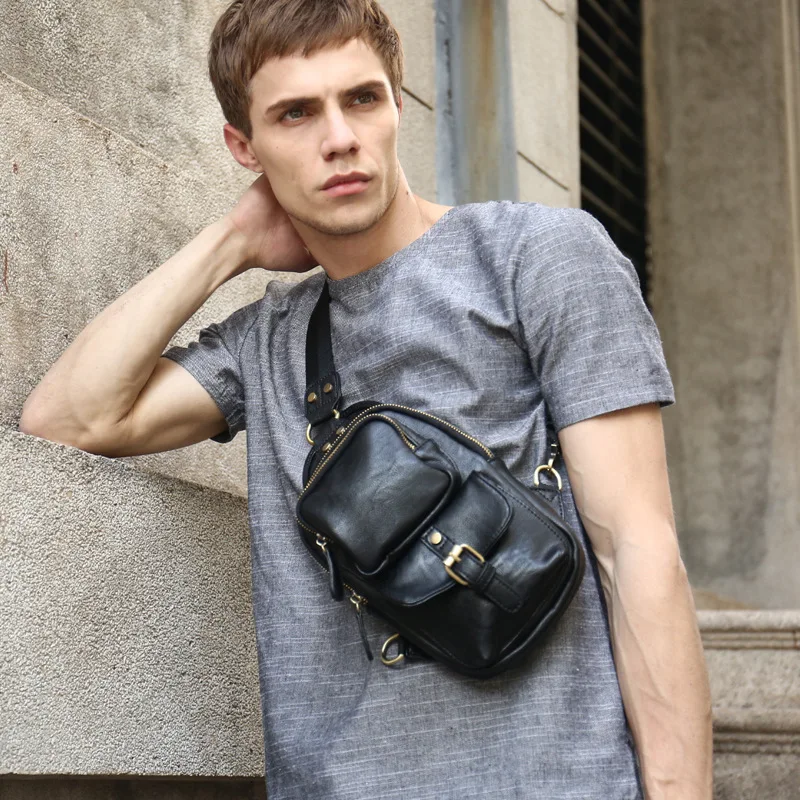PU Leather Men Chest Bag Casual Travel Handbag Messenger Bag Male Business Crossbody Bag Solid Black Small bolsos mujer
PU Leather Men Chest Bag Casual Travel Handbag Messenger Bag Male Business Crossbody Bag Solid Black Small bolsos mujer