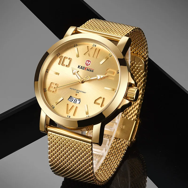 KADEMAN Casual Men Watches Classic Ultra Thin Quartz Watch Business Sport Stainless Steel Mesh Band 3ATM Wristwatch Relogio Gift
KADEMAN Casual Men Watches Classic Ultra Thin Quartz Watch Business Sport Stainless Steel Mesh Band 3ATM Wristwatch Relogio Gift