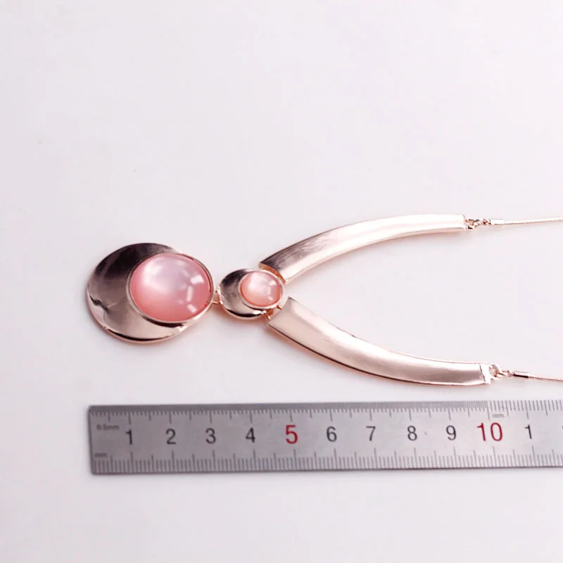 M014 BIGBING fashion jewelry golden pink crystal Necklace stud Earrings set high quality | Украшения и аксессуары