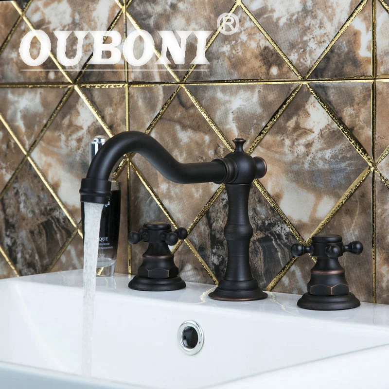 OUBONI Oil Rubbed Black Bronze 3 Pieces Bathroom Wash Basin Sink Brass Vessel Bathtub Torneira Tap Mixer Faucet Double Handles
OUBONI Oil Rubbed Black Bronze 3 Pieces Bathroom Wash Basin Sink Brass Vessel Bathtub Torneira Tap Mixer Faucet Double Handles