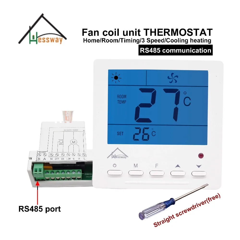 Центральный кондиционер HESSWAY modbus RTU RS485, переключатель управления термостатом для управления бизнес-зданиями
Центральный кондиционер HESSWAY modbus RTU RS485, переключатель управления термостатом для управления бизнес-зданиями