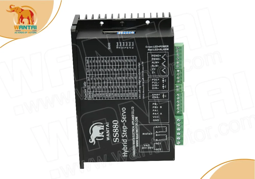 Closed Loop Servo Motor Driver SS880, 8.2A, 20-80VAC or 36-110VDC. for Nema 34 servo motors,Wantai CNC engraver, cutter
Closed Loop Servo Motor Driver SS880, 8.2A, 20-80VAC or 36-110VDC. for Nema 34 servo motors,Wantai CNC engraver, cutter