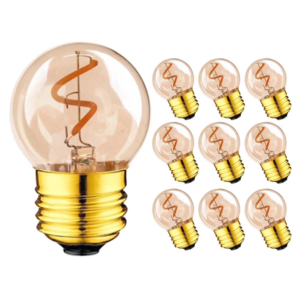 Golden G40 Mini Globe Lamp 1W 2200K Edison Vintage LED Spiral Filament Light Bulb E27 220V E26 110V LED String Lighting Dimmable
Golden G40 Mini Globe Lamp 1W 2200K Edison Vintage LED Spiral Filament Light Bulb E27 220V E26 110V LED String Lighting Dimmable