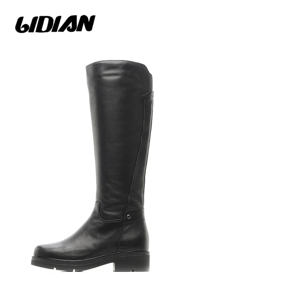 LIDIAN 2018 Women Genuine Leather Winter Boots Shoes Platform Knee high Quality leather H18 | Обувь