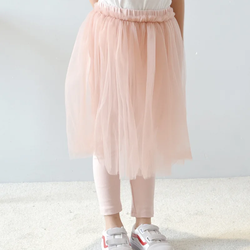 Длинная кружевная юбка-пачка для маленьких девочек штаны юбка-брюки леггинсы