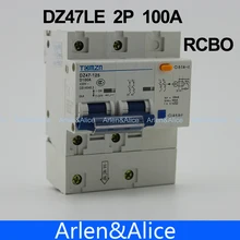 Автоматический выключатель остаточного тока DZ47LE 2P 100A D Тип 400 В ~ 50