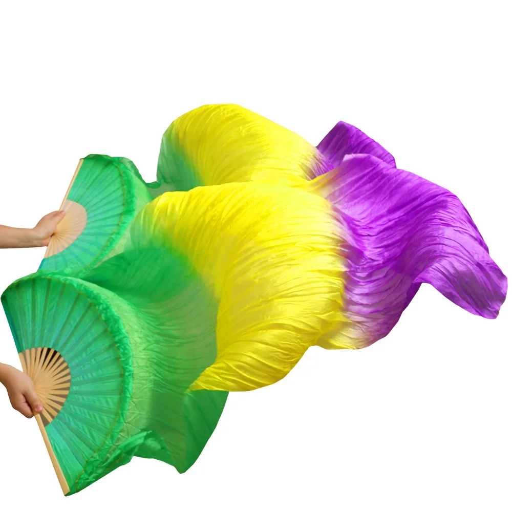 100% Silk Handmade Dyed High Quality Belly Dance Fans Bamboo Ribs Long Silk Dance Fans 1 Pair Green+Yellow+Purple 180*90 cm Fans
100% Silk Handmade Dyed High Quality Belly Dance Fans Bamboo Ribs Long Silk Dance Fans 1 Pair Green+Yellow+Purple 180*90 cm Fans