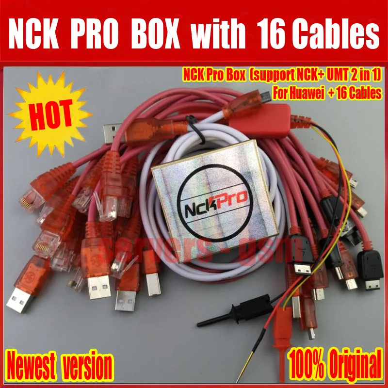 Фото Новейшая версия оригинальная NCK Pro box 2 (поддержка + UMT в 1) для Huawei 16 кабелей