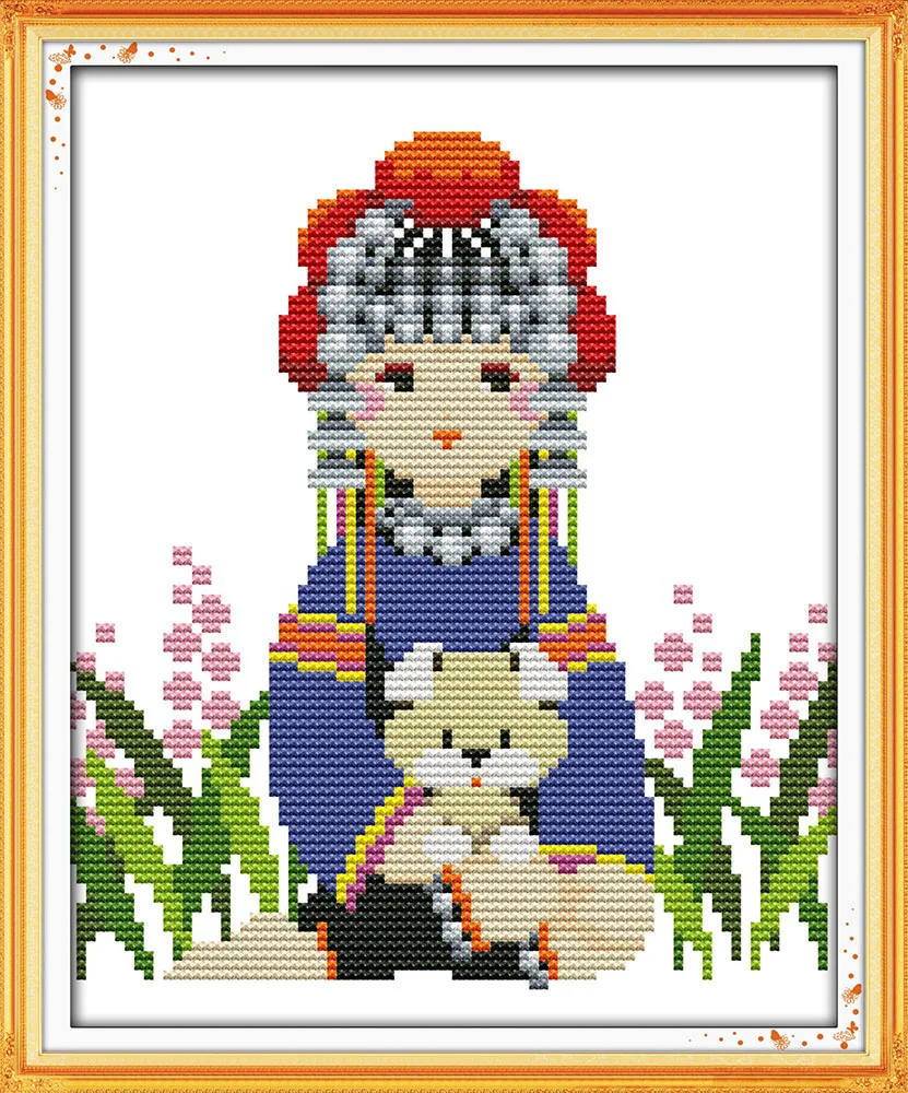 Ethnic minority girl cross stitch kit cartoon girl print stamped 14ct 11ct hand embroidery DIY handmade needlework supplies bag
Ethnic minority girl cross stitch kit cartoon girl print stamped 14ct 11ct hand embroidery DIY handmade needlework supplies bag