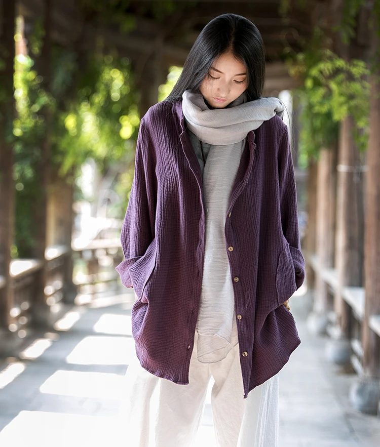 Women BlousesSpring Coat Long Sleeve Long Women Shirts Open Stitch Solid Color Casual Outwear Loose Vintage Blusa Feminina
Women BlousesSpring Coat Long Sleeve Long Women Shirts Open Stitch Solid Color Casual Outwear Loose Vintage Blusa Feminina