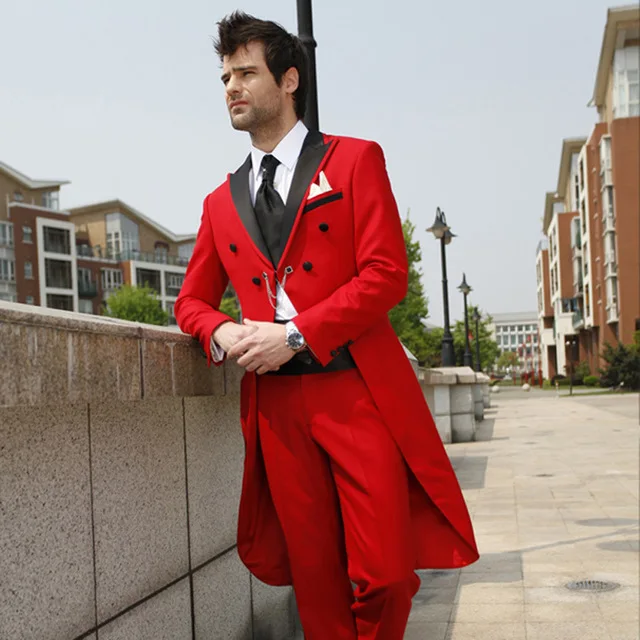 Red Swallow Tailed Men Suit New Style Blazer Latest Coat Pant Design Fashion Slim Fit Terno Masculino Good Quality Men Suits
Red Swallow Tailed Men Suit New Style Blazer Latest Coat Pant Design Fashion Slim Fit Terno Masculino Good Quality Men Suits