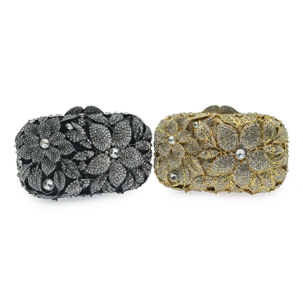 Elegant Women Flower black/silver Crystal Box Clutch Evening Bag Minaudiere Handbags Diamond Wedding Bridal Purse Bolso Mujer
Elegant Women Flower black/silver Crystal Box Clutch Evening Bag Minaudiere Handbags Diamond Wedding Bridal Purse Bolso Mujer