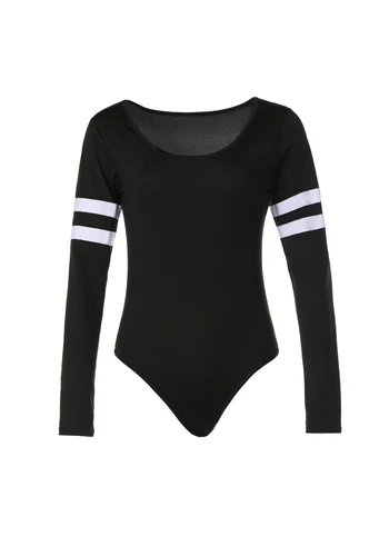 Женские футболки в черно-белую полоску боди с длинным рукавом размера плюс 2020 |