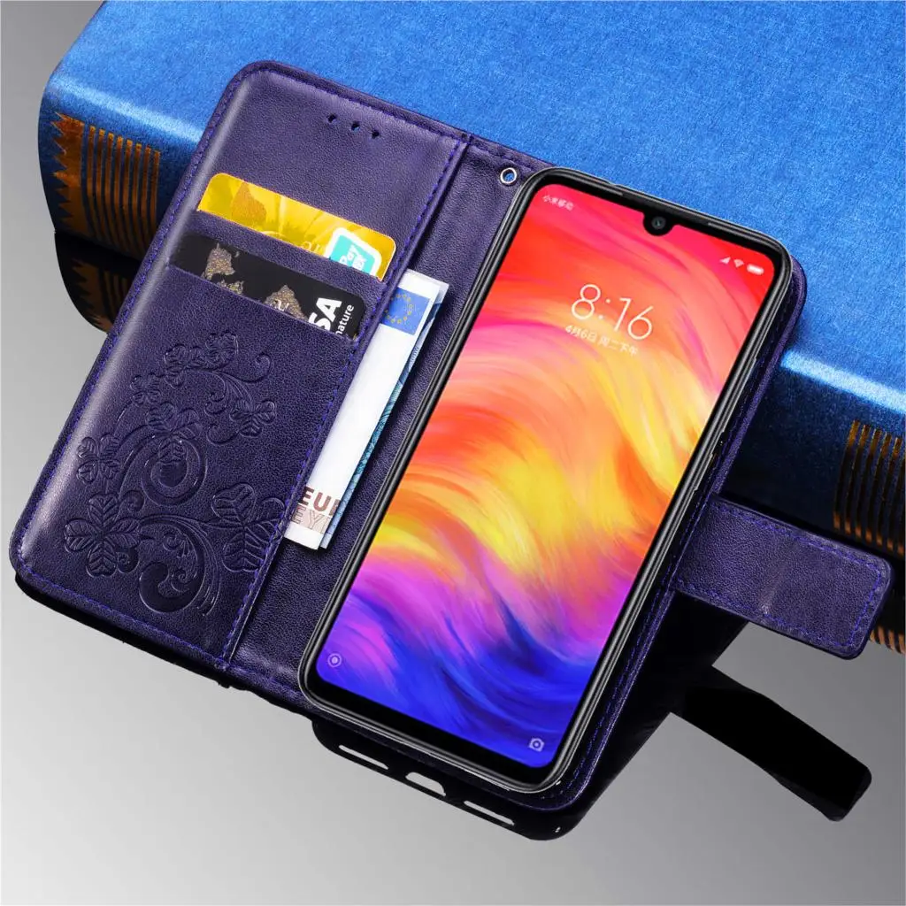 Чехол книжка из искусственной кожи для Xiaomi Redmi Note 7 чехол кошелек мягкая
