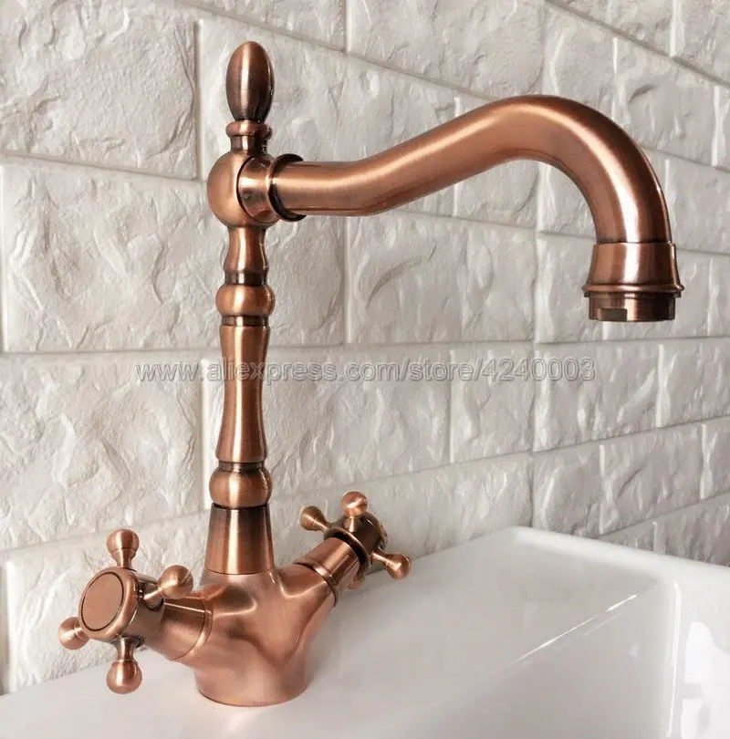 Antique Red Copper Basin Faucet Bathroom Sink Faucet Double Handle Swivel Spout Kitchen Deck Vessel Mixer Taps Krg054
Antique Red Copper Basin Faucet Bathroom Sink Faucet Double Handle Swivel Spout Kitchen Deck Vessel Mixer Taps Krg054