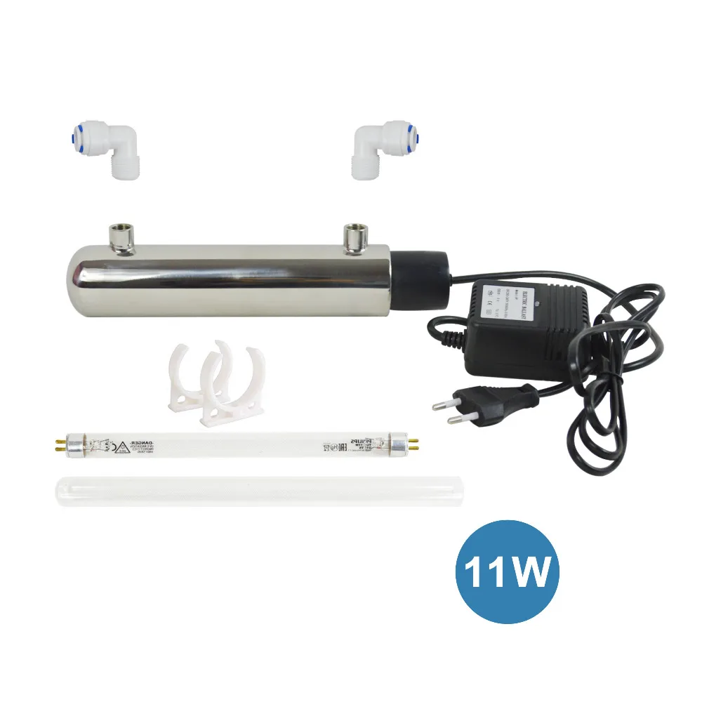 11W Ultraviolet Light Drinking Water Filtration UV Sterilizer 1 GPM,anti-Bacteria,Power 200 - 240V & Europe Two-pin plug
11W Ultraviolet Light Drinking Water Filtration UV Sterilizer 1 GPM,anti-Bacteria,Power 200 - 240V & Europe Two-pin plug