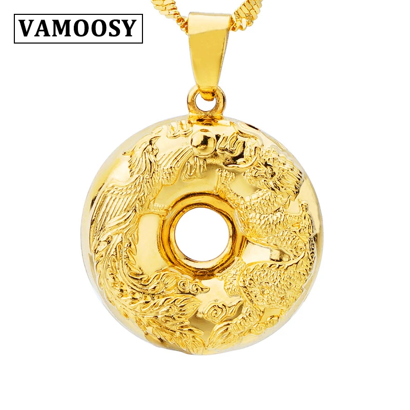 Wholesale 24K Gold color Carving Auspicious Dragon and Phoenix Pendant copper Lucky Pendants for women men friendship (no chain)
Wholesale 24K Gold color Carving Auspicious Dragon and Phoenix Pendant copper Lucky Pendants for women men friendship (no chain)