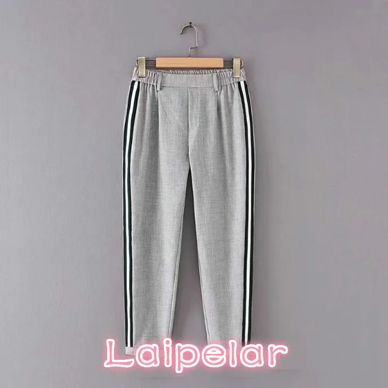 Elastic waist side striped pants women streetwear trousers gray black ladies elegant sweatpants clothes woman Spring pants
Elastic waist side striped pants women streetwear trousers gray black ladies elegant sweatpants clothes woman Spring pants