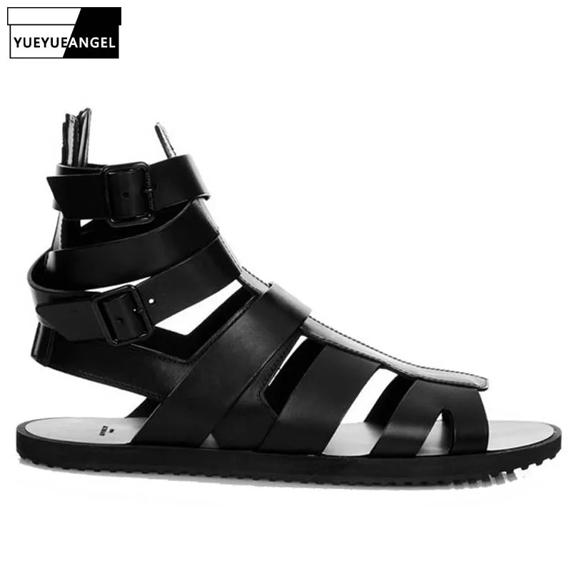 Summer Beach Sandals Men Fashion High Top Cross Straps Open Toe Sandals Vintage Top Quality Real Leather Flats Gladiator Shoes
Summer Beach Sandals Men Fashion High Top Cross Straps Open Toe Sandals Vintage Top Quality Real Leather Flats Gladiator Shoes