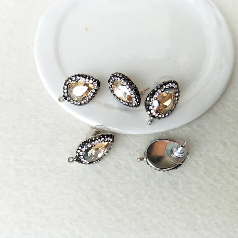 10 Pair AB color Crystal Earrings, Pave Rhinestone Water Drop Shape Crystal Stud Earrings Jewelry Finding ER124
10 Pair AB color Crystal Earrings, Pave Rhinestone Water Drop Shape Crystal Stud Earrings Jewelry Finding ER124