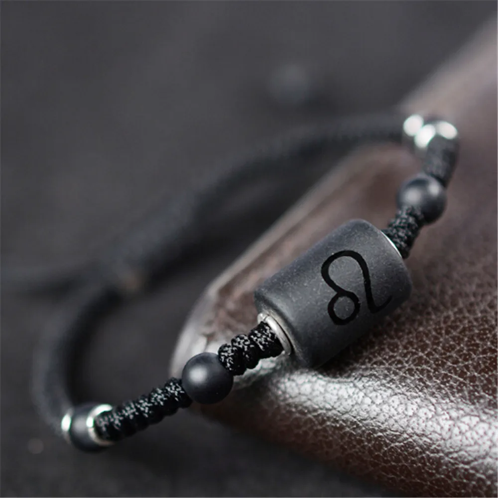 New Handmade S925 Silver Spacer 12 Constellations Rope Bracelet Male or Female Natural Matte Black Onyx Charm Bracelets Dropship
New Handmade S925 Silver Spacer 12 Constellations Rope Bracelet Male or Female Natural Matte Black Onyx Charm Bracelets Dropship
