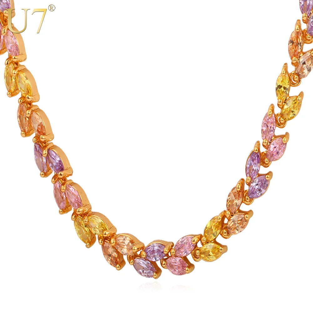U7 Romantic Necklace Trendy Yellow Gold Color Cubic Zirconia Wheat Chain Leaves Necklace Women Jewelry Wholesale N384
U7 Romantic Necklace Trendy Yellow Gold Color Cubic Zirconia Wheat Chain Leaves Necklace Women Jewelry Wholesale N384