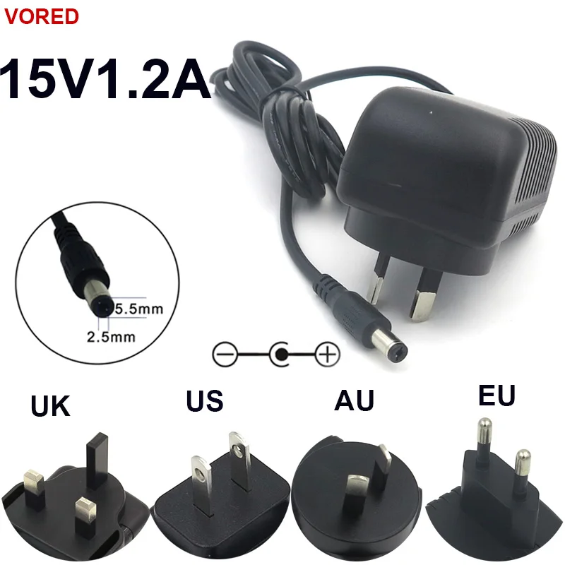 VORED AC100V-240V Power Supply Adapter 15V1.2A US/EU/UK/AU Plug Speaker/Scanner Charger DC 5.5*2.1mm Converter Free Shipping
VORED AC100V-240V Power Supply Adapter 15V1.2A US/EU/UK/AU Plug Speaker/Scanner Charger DC 5.5*2.1mm Converter Free Shipping