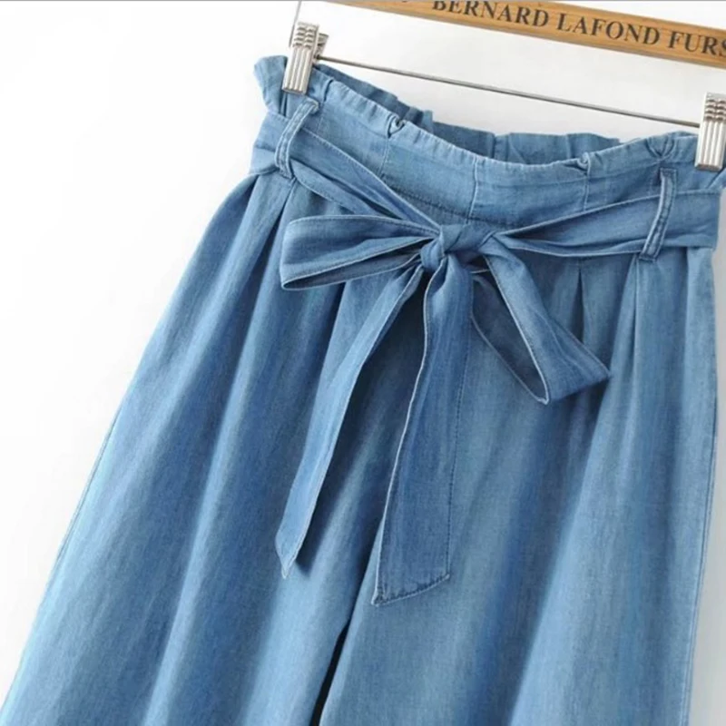 Woman Pants High Waist Summer Jeans New Ladies Wild Banded Bow Wide Leg Jeans Lacing Bow Tie Pantacourt Femme Ete
Woman Pants High Waist Summer Jeans New Ladies Wild Banded Bow Wide Leg Jeans Lacing Bow Tie Pantacourt Femme Ete