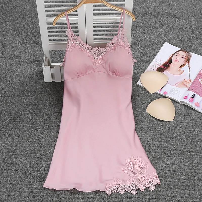 Ladies Sexy Silk Satin Nightgown Sleeveless Nightdress V-neck Sleepshirt Lace Nighties Summer SLeep Dress Night Dress For Women
Ladies Sexy Silk Satin Nightgown Sleeveless Nightdress V-neck Sleepshirt Lace Nighties Summer SLeep Dress Night Dress For Women