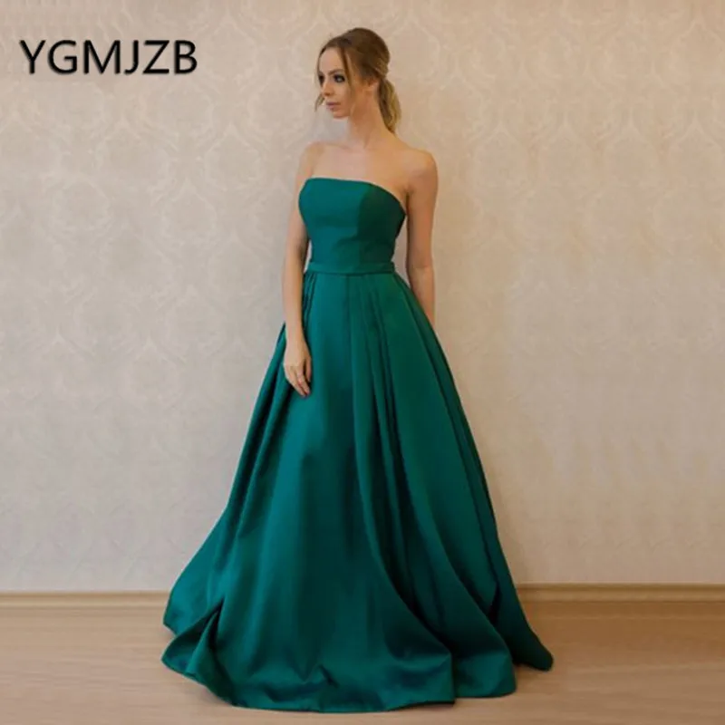 Abendkleider 2019 Dark Green Strapless Satin Evening Dresses A-Line Long Prom Dress Elegant Women Formal Prom Gown Party Dress
Abendkleider 2019 Dark Green Strapless Satin Evening Dresses A-Line Long Prom Dress Elegant Women Formal Prom Gown Party Dress