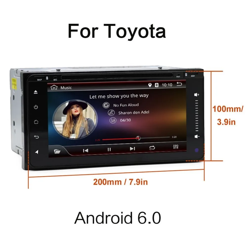 Самый дешевый 2 din автомагнитола на Android 6 с GPS навигация для toyota четырехъядерный 7
