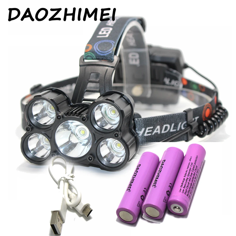 8000LM LED 5*T6 Waterproof Headlamp 4 mode USB Headlight Head Lamp lighting Light Flashlight hike camping Torch
8000LM LED 5*T6 Waterproof Headlamp 4 mode USB Headlight Head Lamp lighting Light Flashlight hike camping Torch