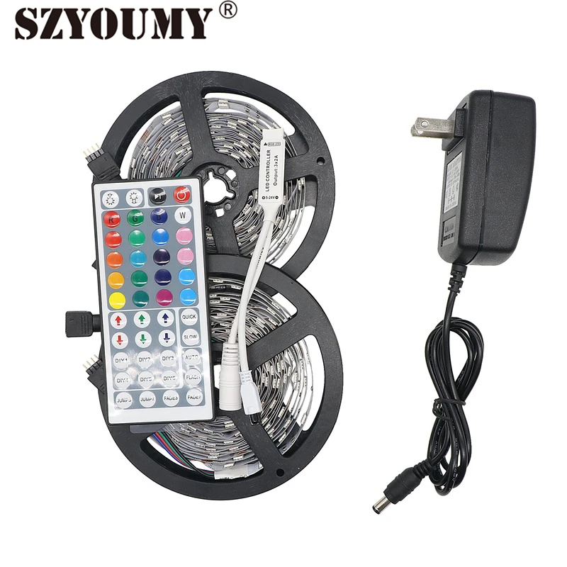 SZYOUMY SMD 5050 красный зелёный синий 30 светодисветодиодный s/m светодиодная лента + 44 клавиши Мини ИК контроллер + 12 В 2 а разъем питания 5 м белая ле...
SZYOUMY SMD 5050 красный зелёный синий 30 светодисветодиодный s/m светодиодная лента + 44 клавиши Мини ИК контроллер + 12 В 2 а разъем питания 5 м белая ле...