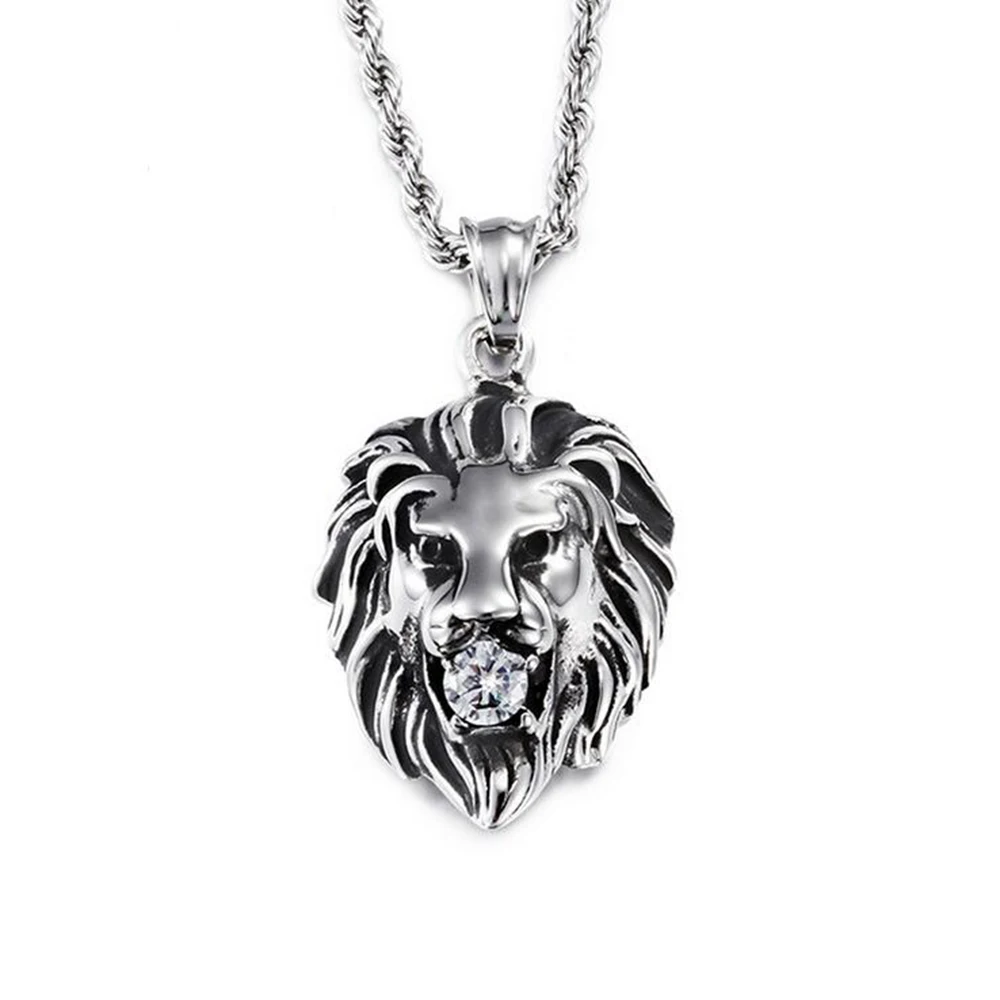 Twist Rope Chain Animal Necklace Hiphop Punk Rock Men Lady Gold Stainless Steel CZ Crystal Lion Head Necklaces Pendant 55/60cm
Twist Rope Chain Animal Necklace Hiphop Punk Rock Men Lady Gold Stainless Steel CZ Crystal Lion Head Necklaces Pendant 55/60cm