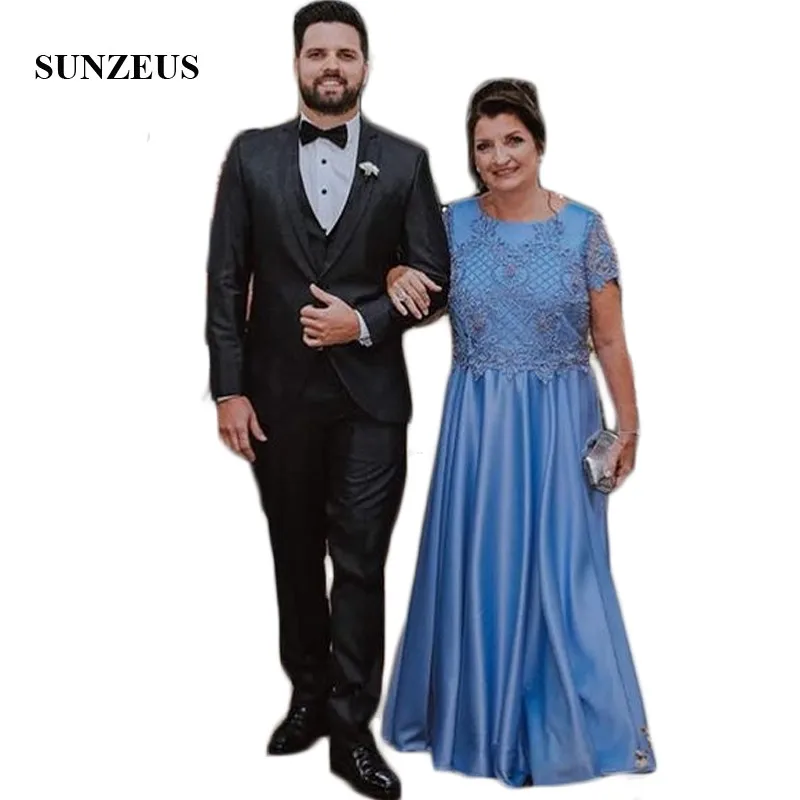 Blue Satin A-Line Mother of the Bride Dresses O-Neck Short Sleeve Beaded Gorgeous Formal Dress for Wedding Party SMD44
Blue Satin A-Line Mother of the Bride Dresses O-Neck Short Sleeve Beaded Gorgeous Formal Dress for Wedding Party SMD44