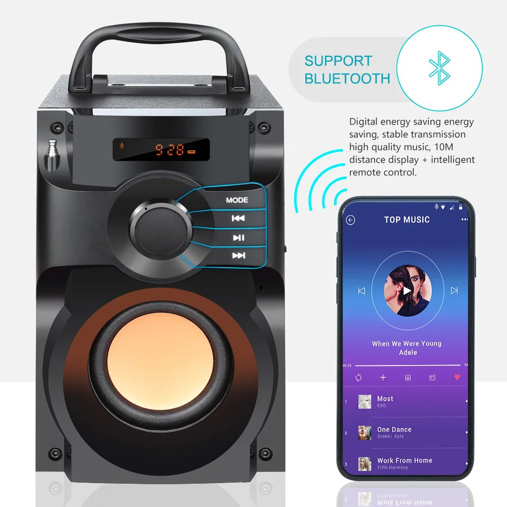 Портативный Колонка Bluetooth динамик Компьютер 2 1 Звук бар сабвуфер с FM радио TF