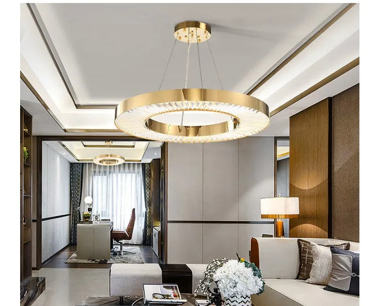 Modern Crystal Pendant Lights Lamp Golden Crystal LED Design Living Room Cristal Lustre D60cm Pendant Hanging Ceiling Fixtures
Modern Crystal Pendant Lights Lamp Golden Crystal LED Design Living Room Cristal Lustre D60cm Pendant Hanging Ceiling Fixtures