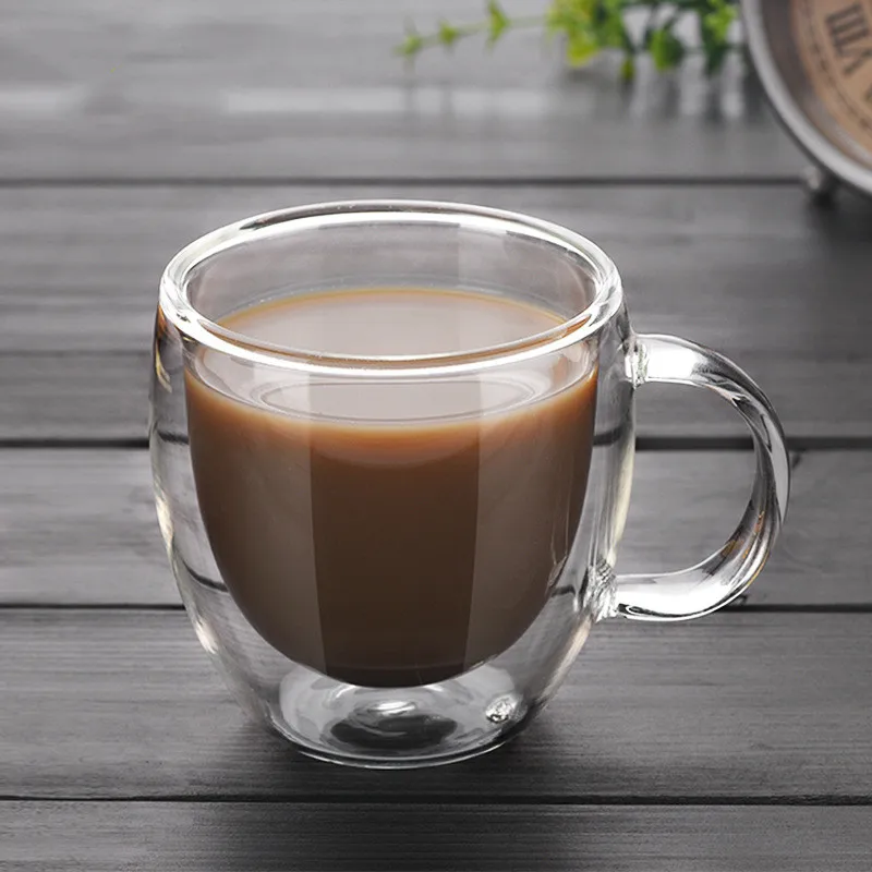 Double Layer Glass Heat-resistant Coffee Cup With Grip 150ml High Borosilicate Glasses Cups Transparent Creative Milk Tea Cup
Double Layer Glass Heat-resistant Coffee Cup With Grip 150ml High Borosilicate Glasses Cups Transparent Creative Milk Tea Cup