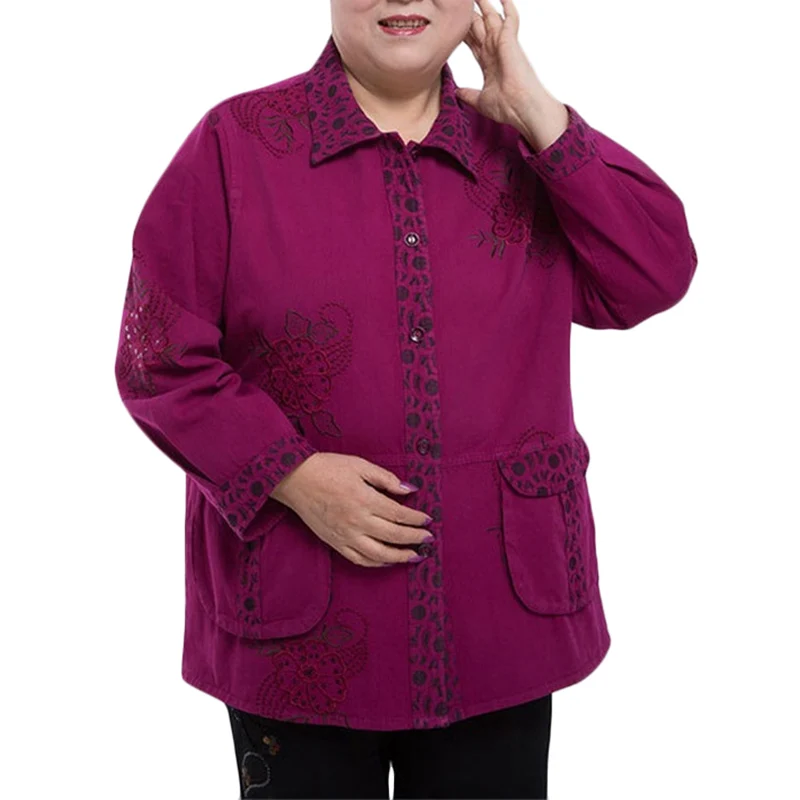 Spring Autumn New Plus Size Shirt Noble Women Embroidered Loose Casual Shirts Womens Fashion Long Sleeve Shirts Blouses 8XL F494
Spring Autumn New Plus Size Shirt Noble Women Embroidered Loose Casual Shirts Womens Fashion Long Sleeve Shirts Blouses 8XL F494