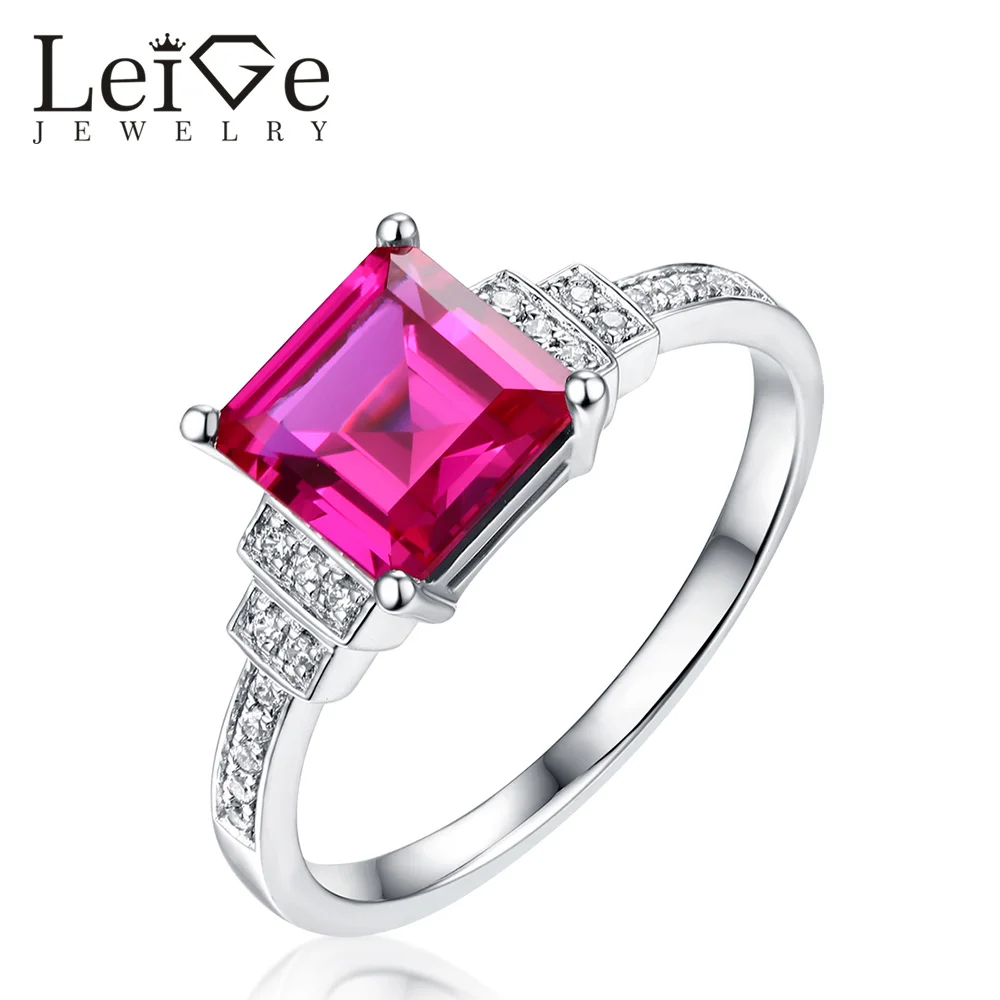 Leige Jewelry Square Cut Red Ruby Engagement Ring Sterling Silver 925 Fine Jewelry Gemstone Wedding Rings for Women Anniversary
Leige Jewelry Square Cut Red Ruby Engagement Ring Sterling Silver 925 Fine Jewelry Gemstone Wedding Rings for Women Anniversary