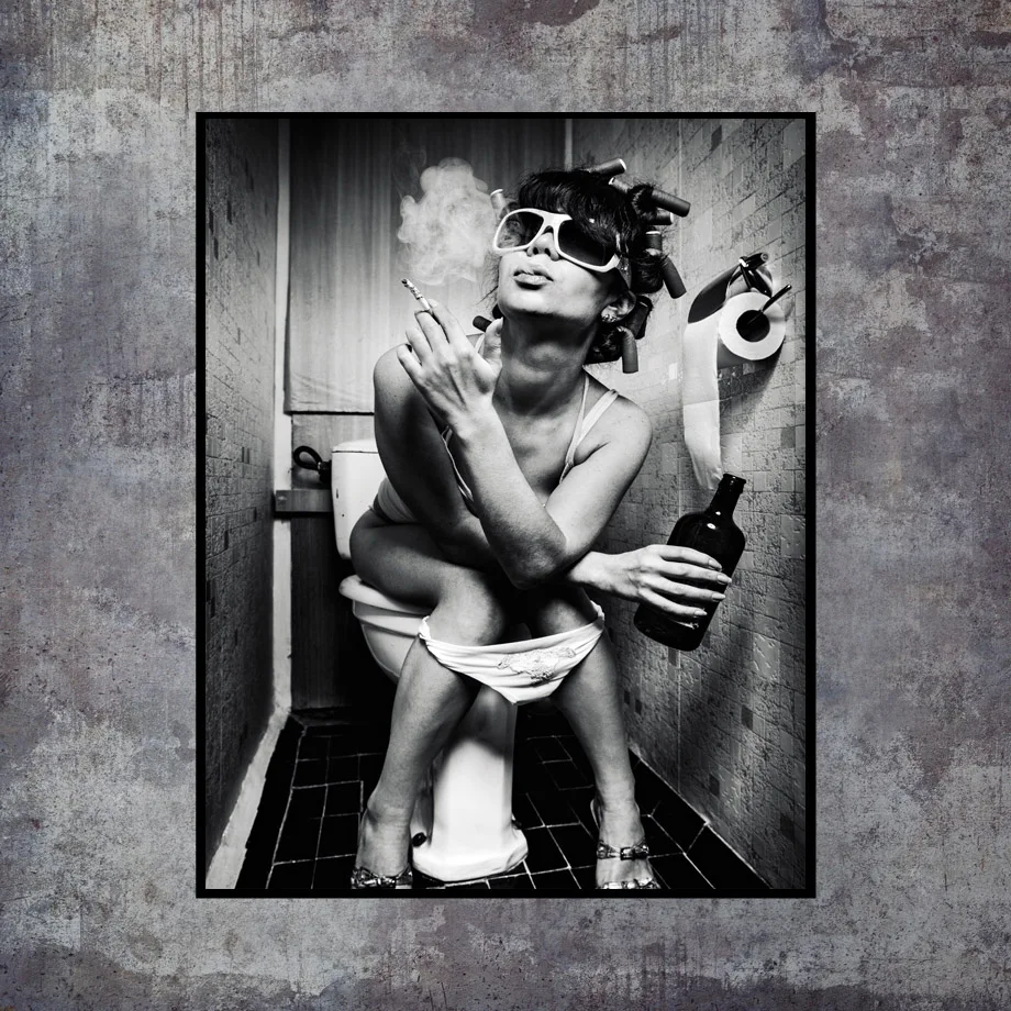 Cool Girl Toilet Smoke Drink Wall Art Canvas Painting Nordic Posters And Prints Black White Wall Pictures For Living Room Decor
Cool Girl Toilet Smoke Drink Wall Art Canvas Painting Nordic Posters And Prints Black White Wall Pictures For Living Room Decor